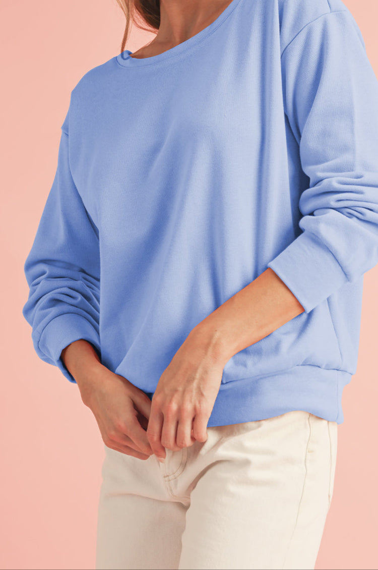 Bowknot Dewback Round Neck Sweatshirt
