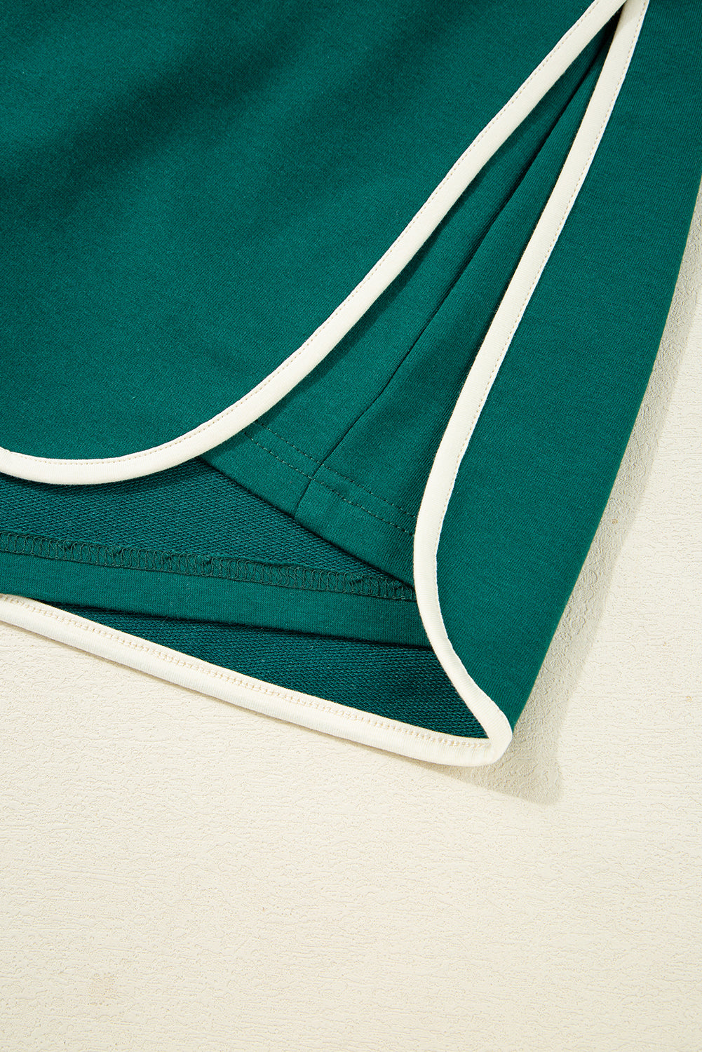 Turquoise Plus Size Contrast Trim T Shirt and Skort Two Piece Set
