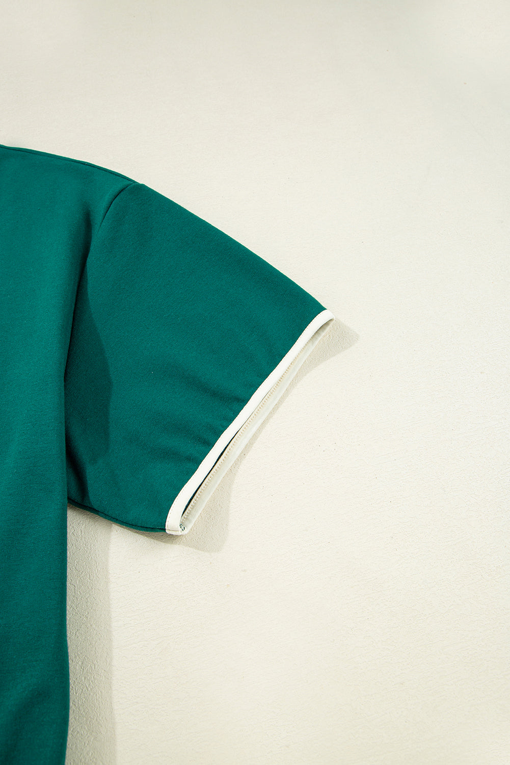 Turquoise Plus Size Contrast Trim T Shirt and Skort Two Piece Set