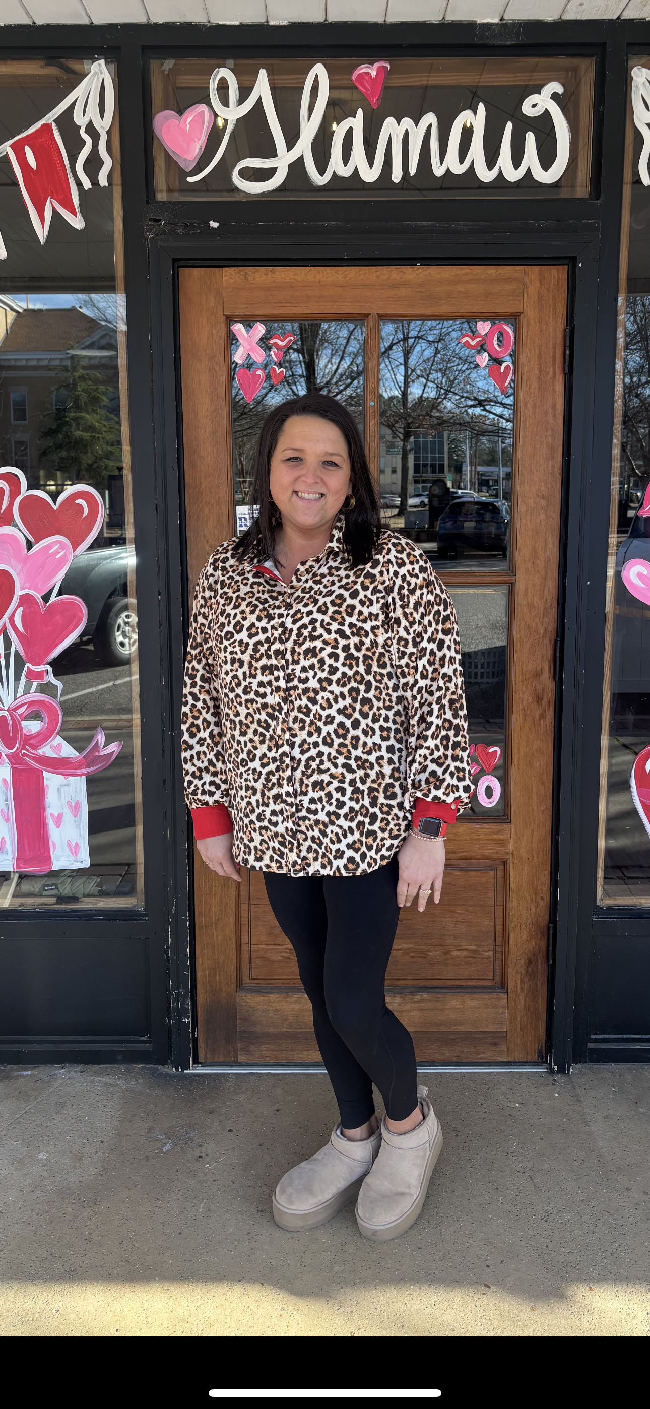 Khaki Leopard Print Button Long Sleeve Shirt