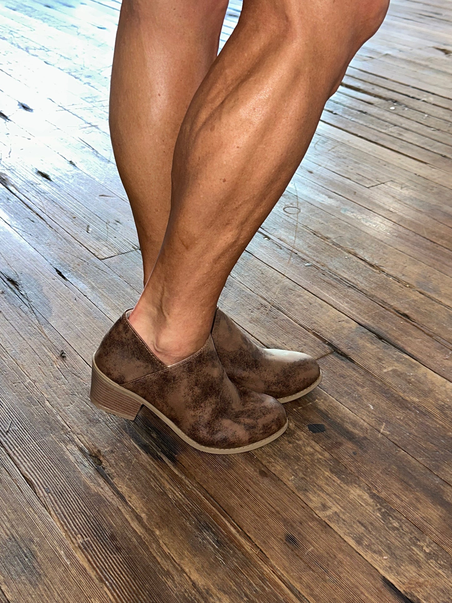 Coffee Suede Casual Ankle Boots