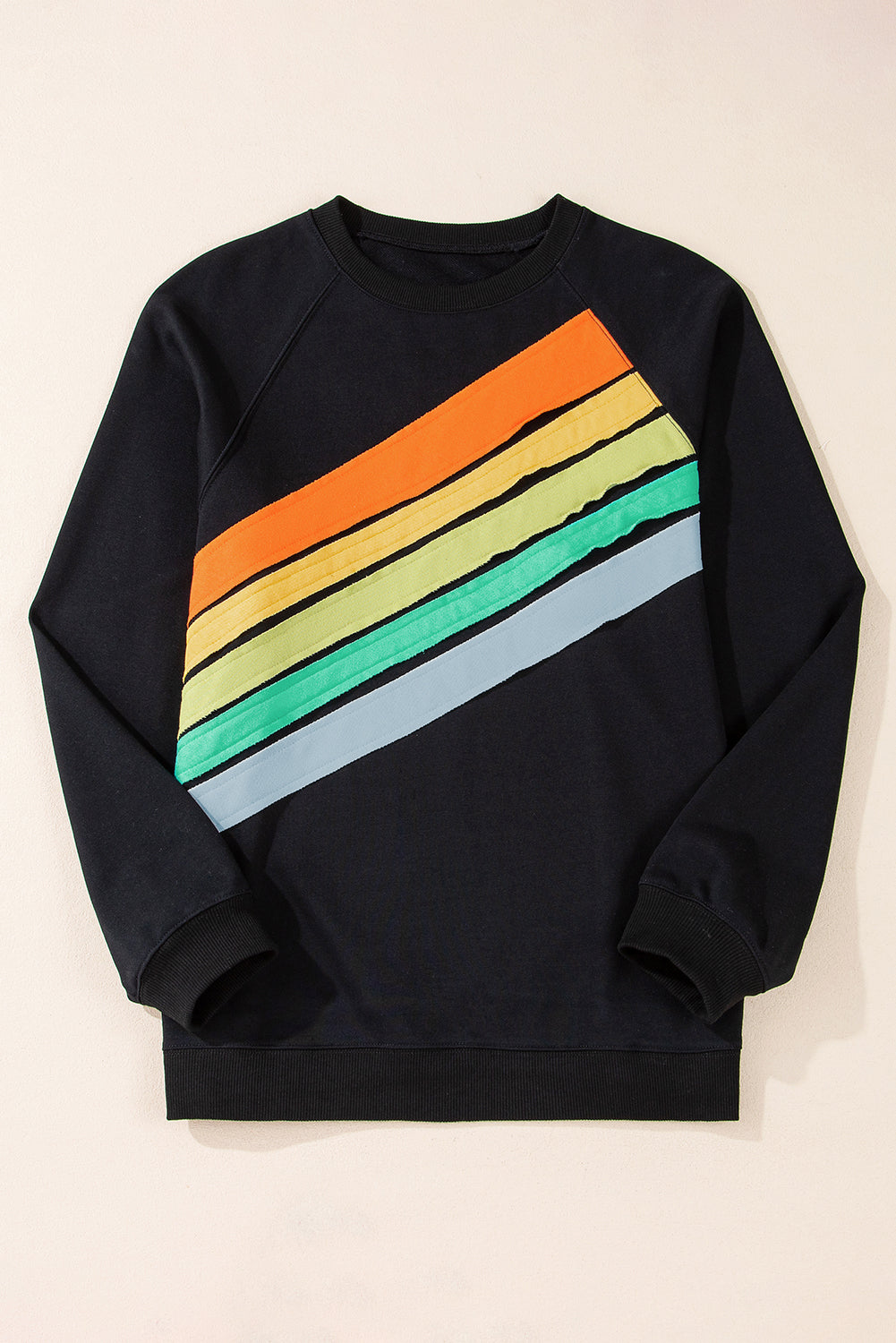 White Rainbow Colorblock Plus Size Sweatshirt