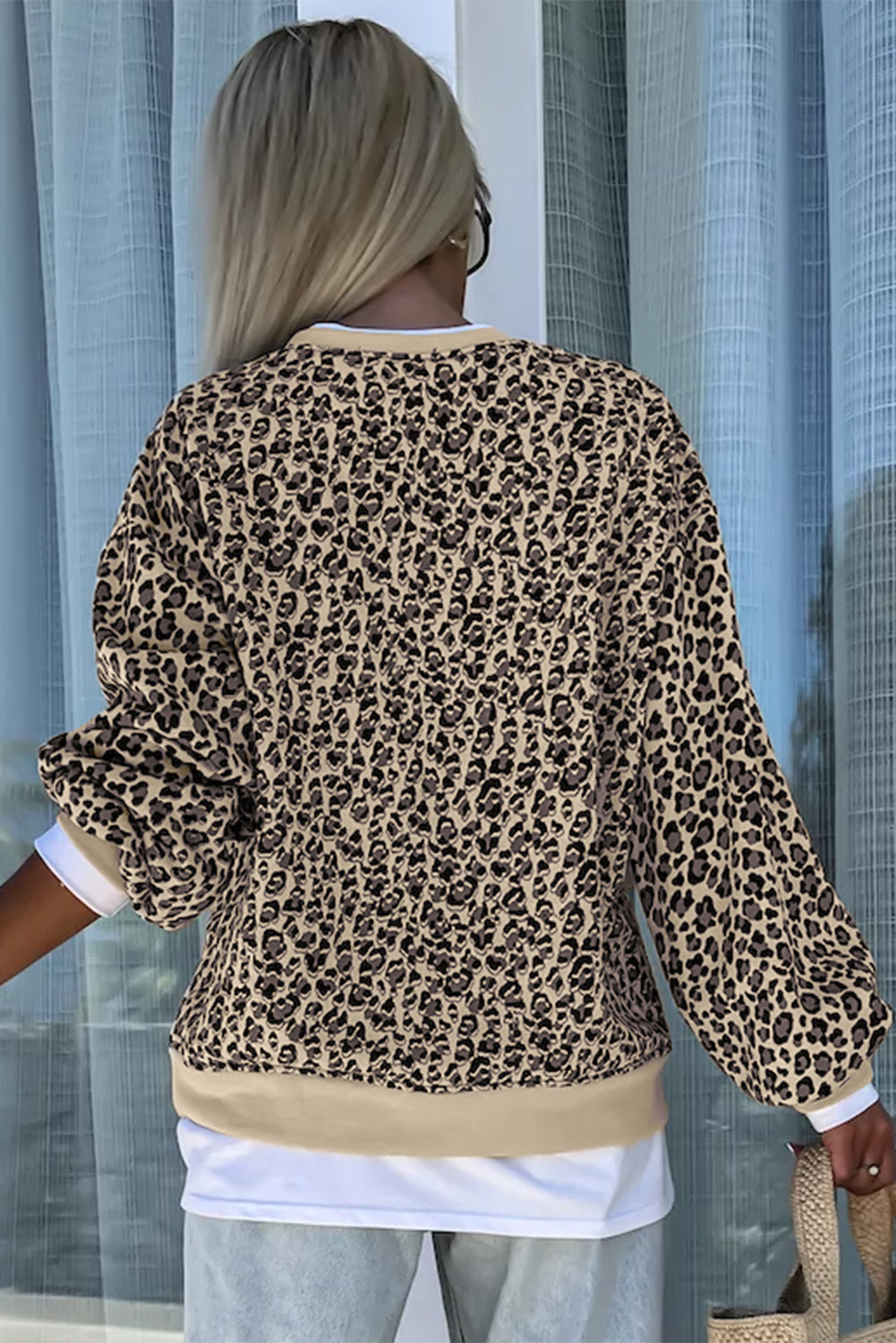 Leopard Print Crew Neck Sweatshirt Big Juicy Fashion