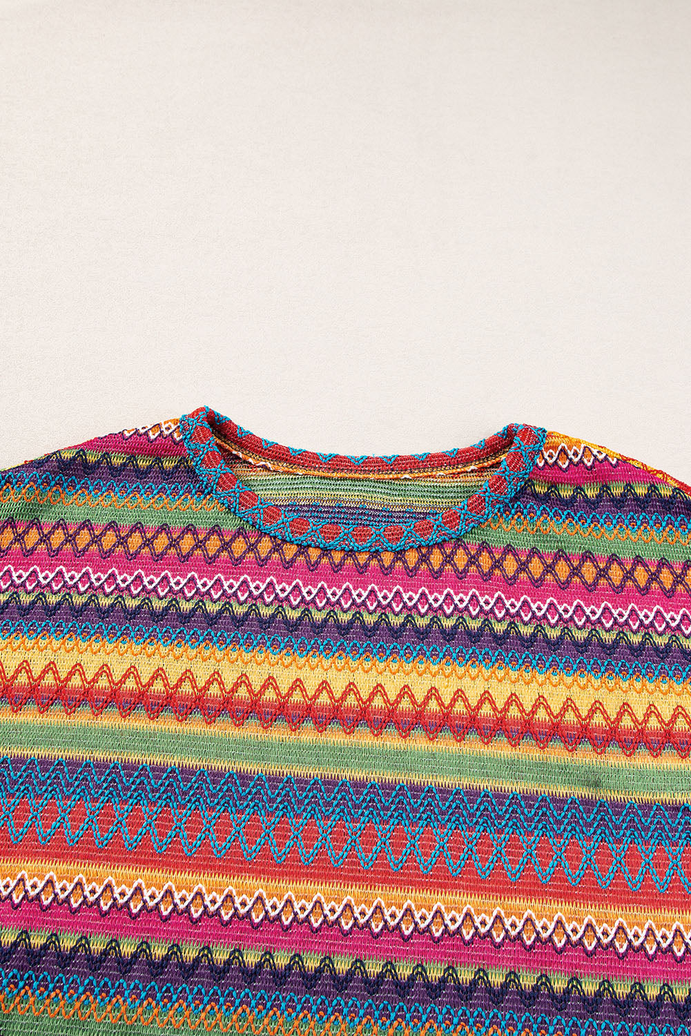 Multicolor Drop Shoulder Knit Top