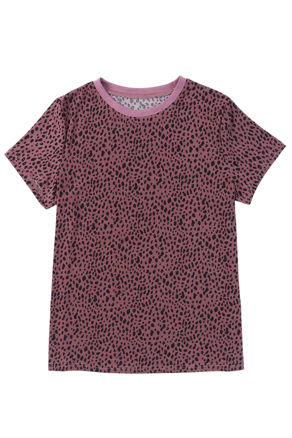 Cheetah Print Casual Crew Neck T Shirt