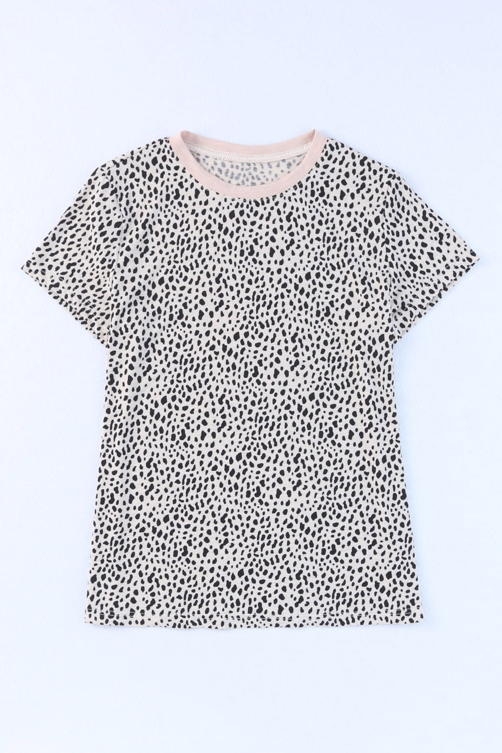 Cheetah Print Casual Crew Neck T Shirt