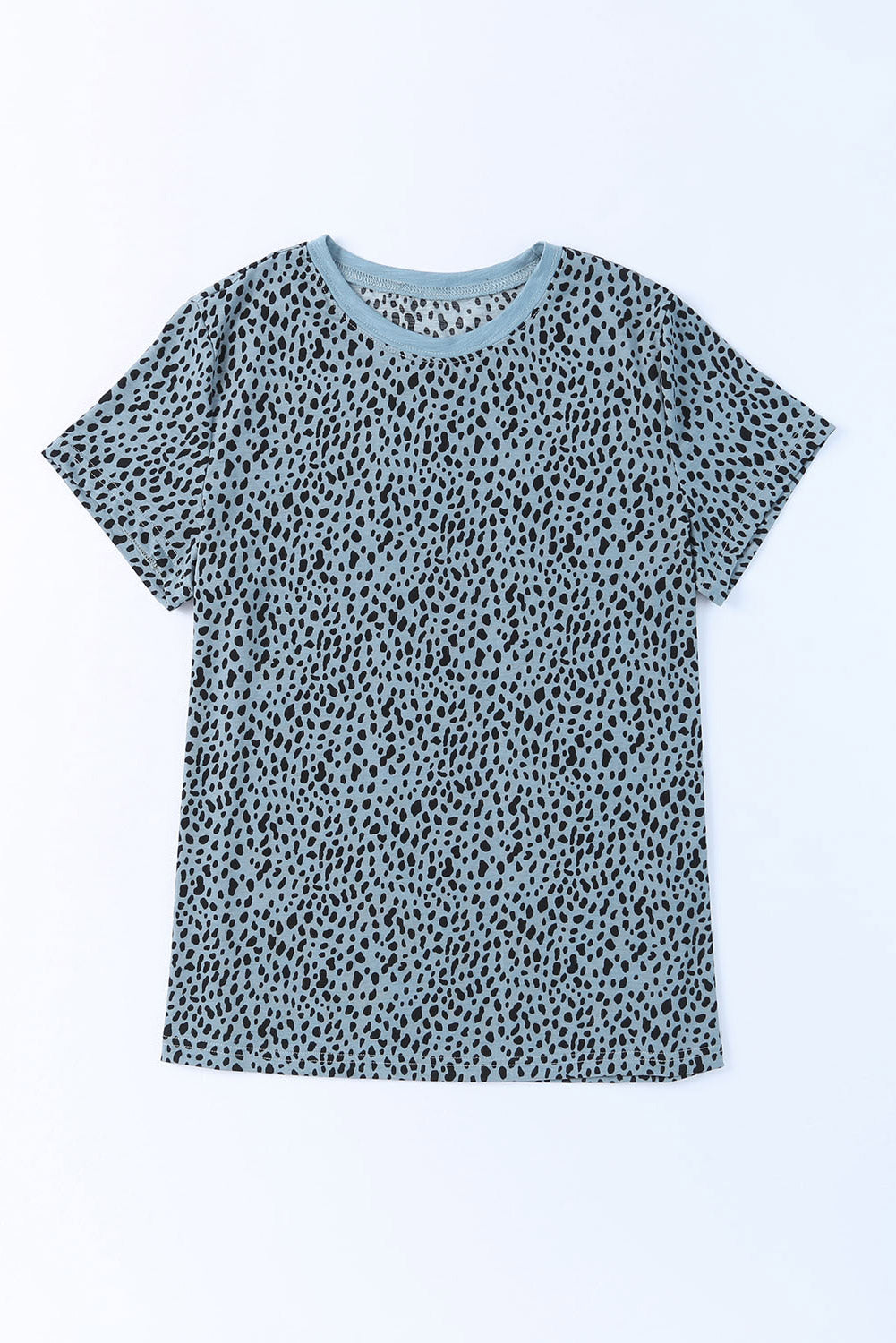 Cheetah Print Casual Crew Neck T Shirt