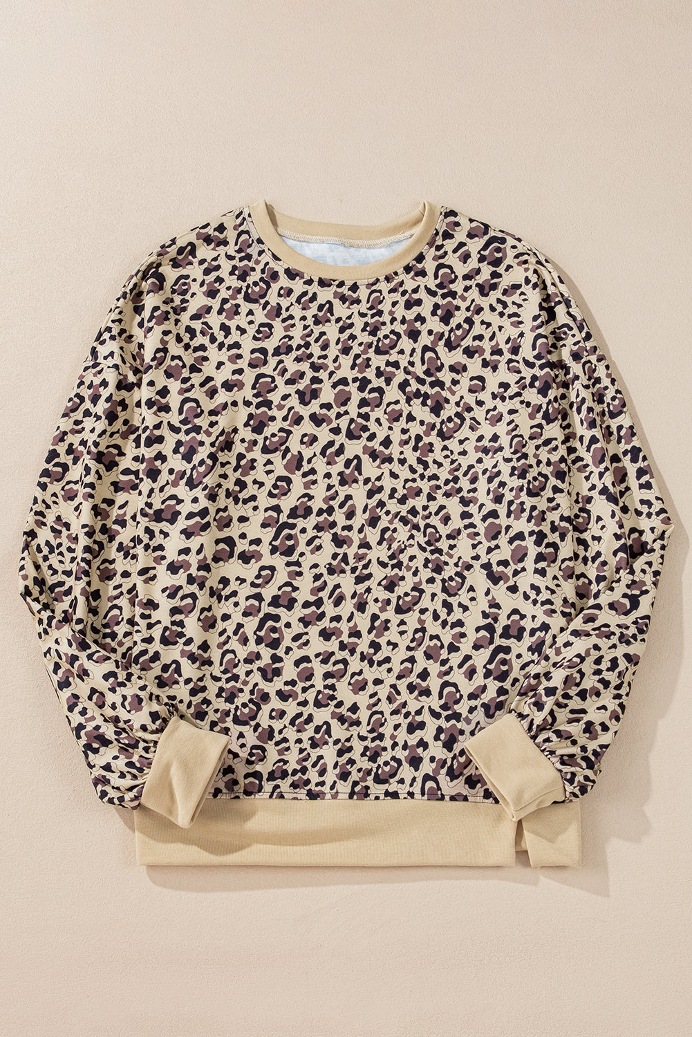 Leopard Print Crew Neck Sweatshirt