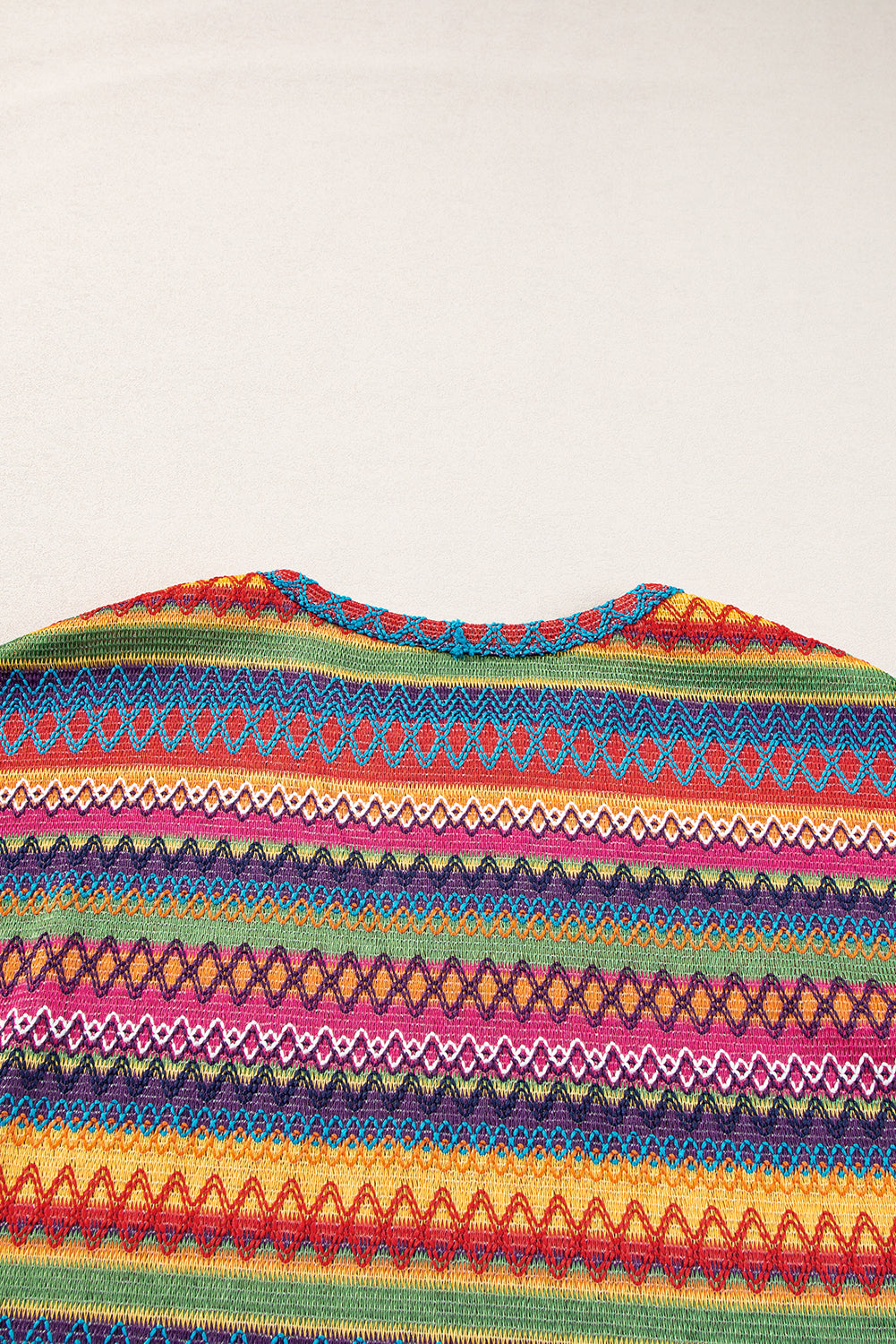 Multicolor Drop Shoulder Knit Top