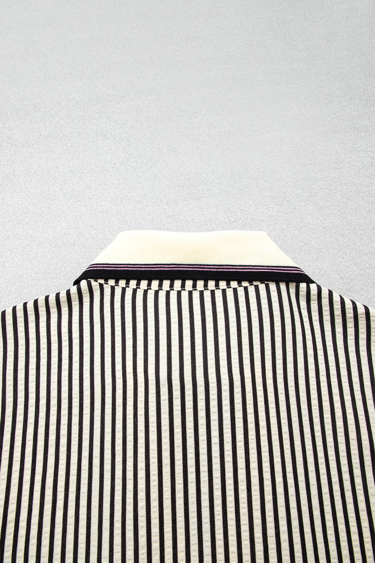 Black Stripe Patchwork Striped V Neck Tunic Plus Size Blouse