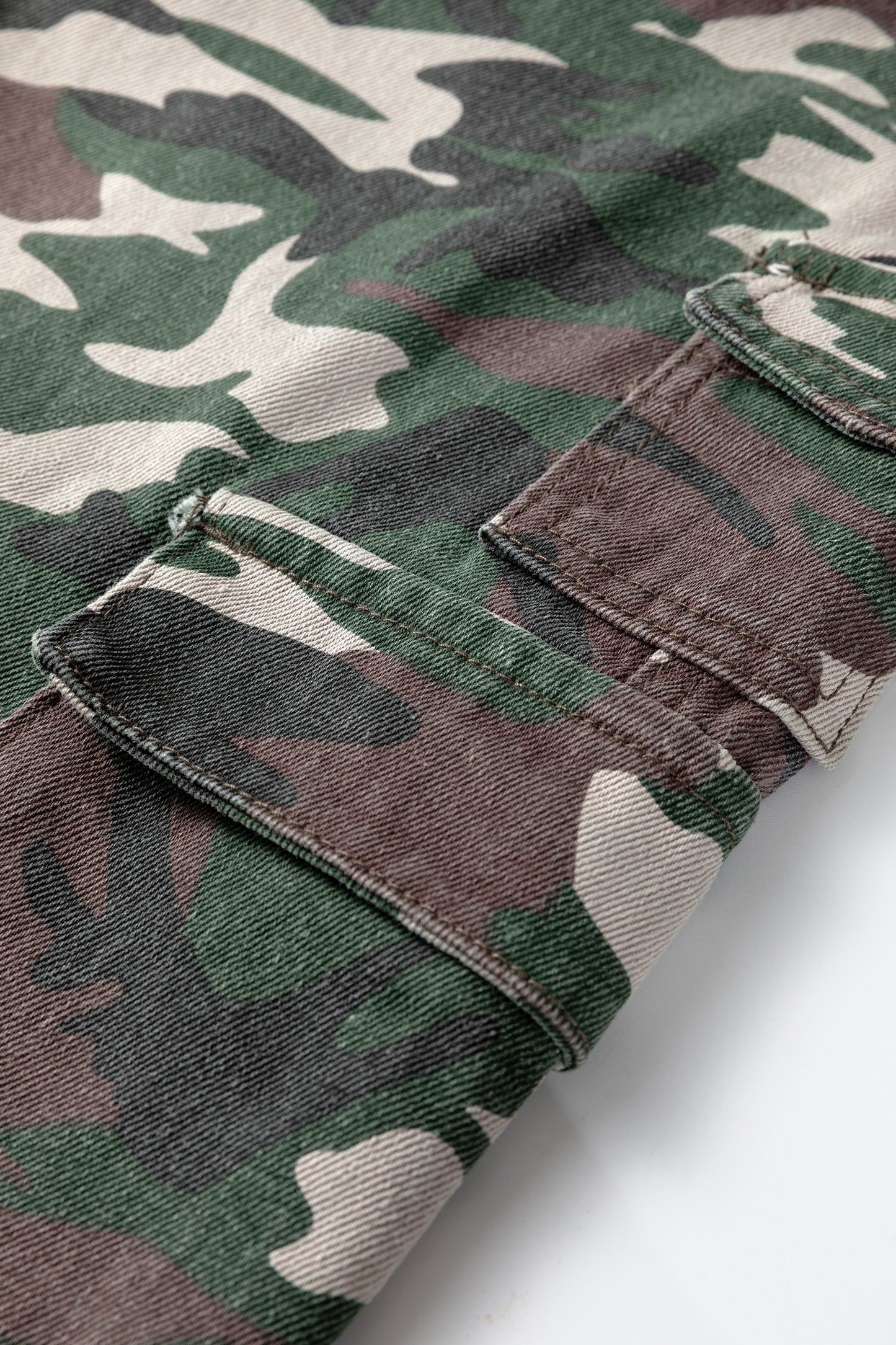 Green Camo Cargo Wide Leg Pants