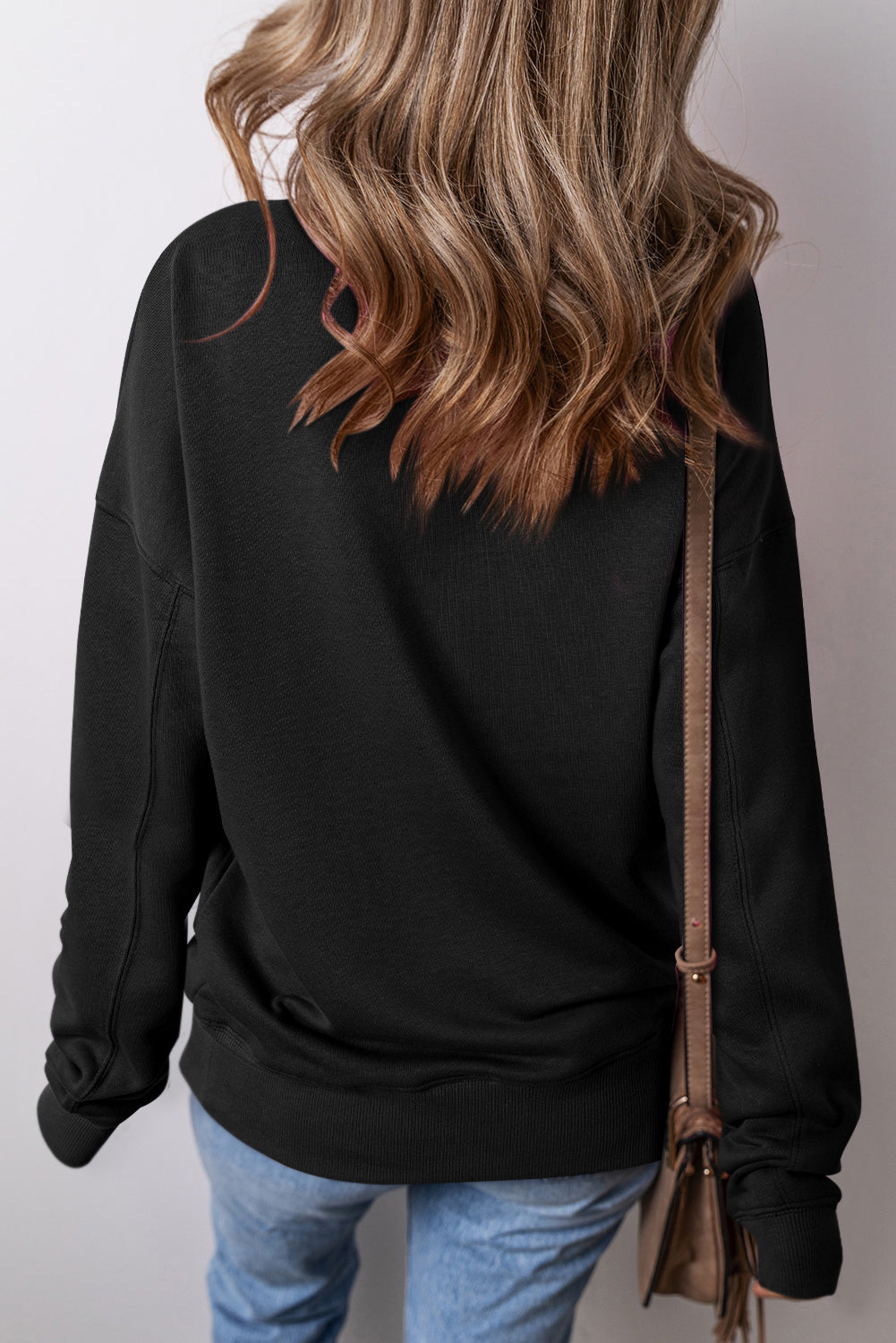 Rose Red Kangaroo Pocket Loose Fit Drop Shoulder Sweatshirt