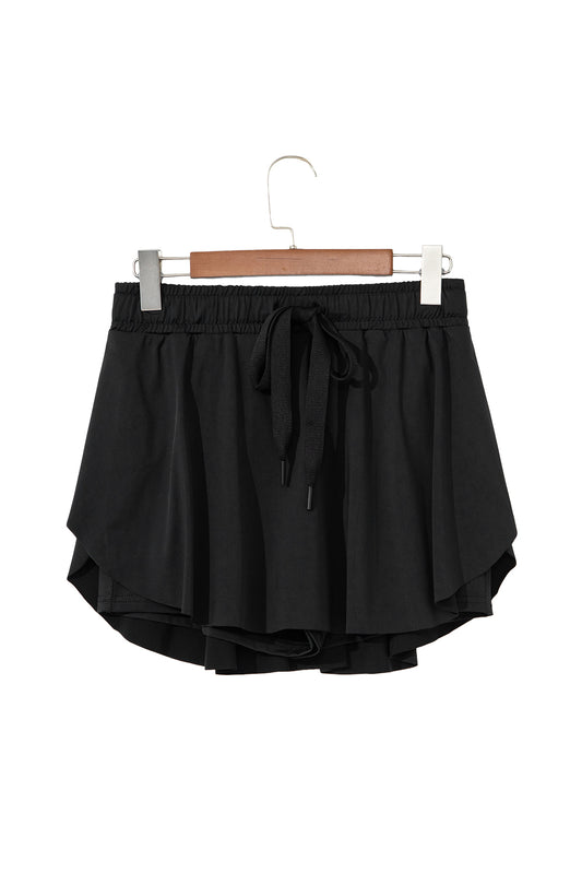 Drawstring High Waist Lined Tennis Skort
