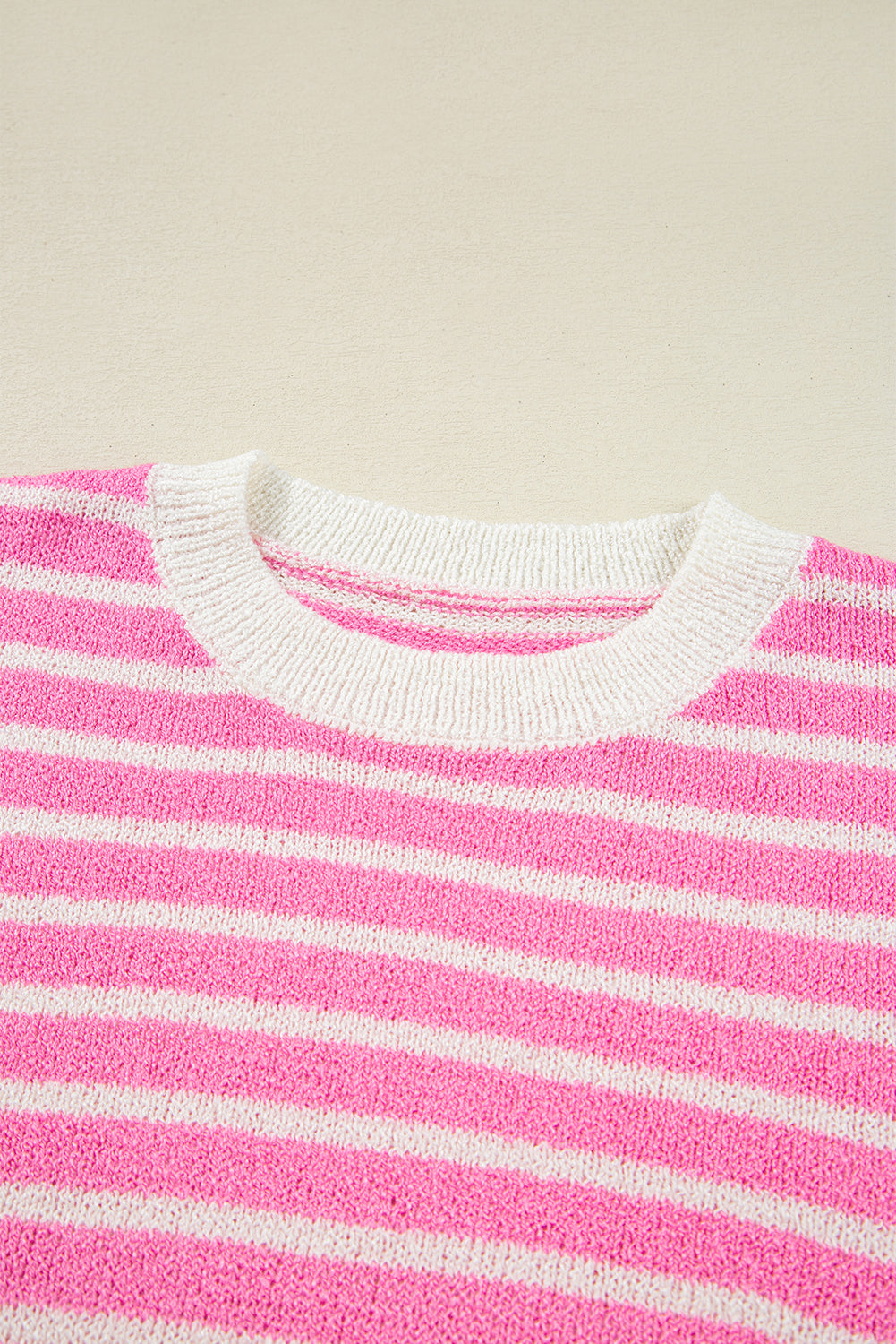 Colorblock Striped Patchwork Dolman Sleeve Slit Lightweight Sweater