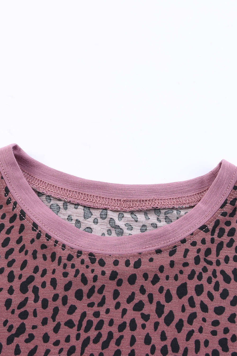 Cheetah Print Casual Crew Neck T Shirt