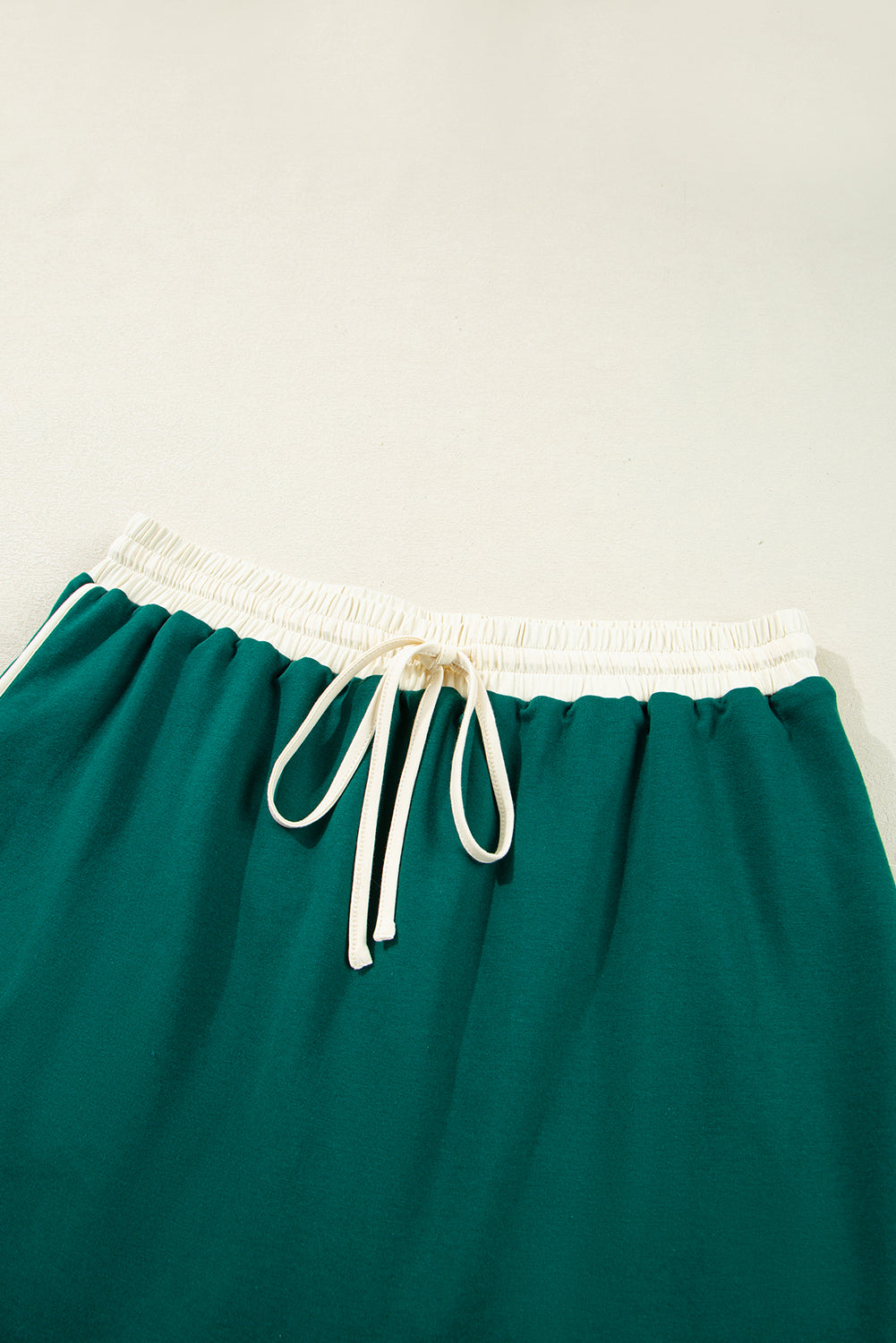 Turquoise Plus Size Contrast Trim T Shirt and Skort Two Piece Set
