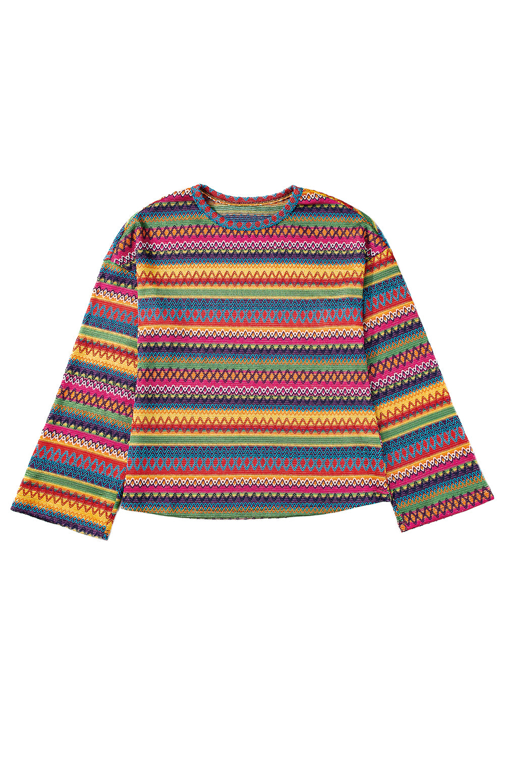 Multicolor Drop Shoulder Knit Top