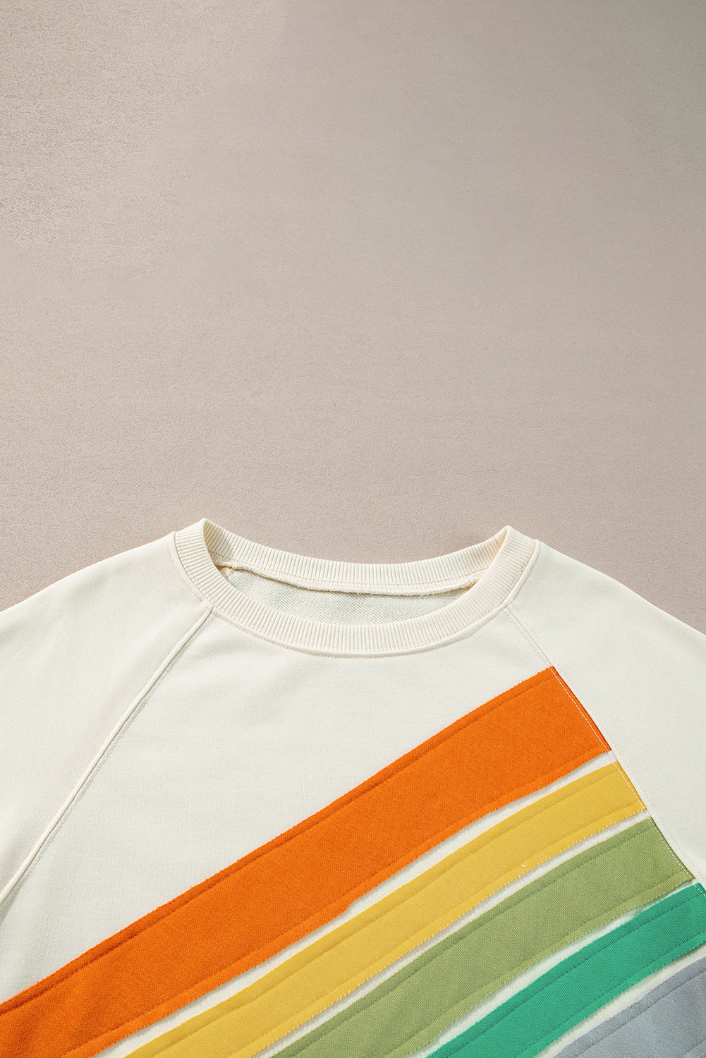 White Rainbow Colorblock Plus Size Sweatshirt