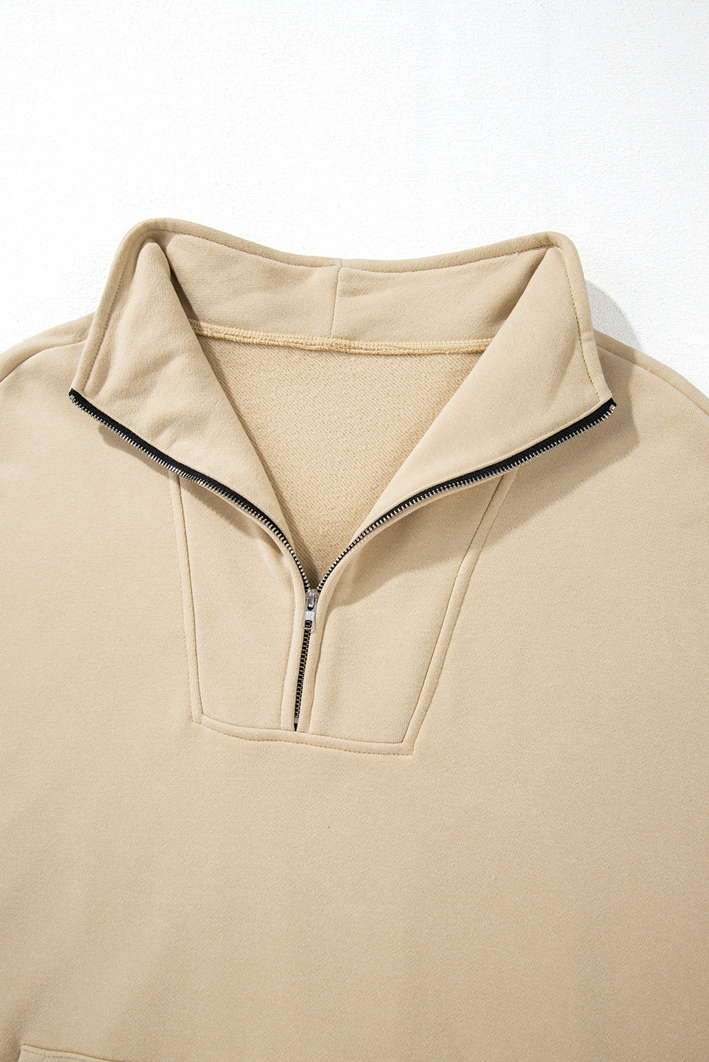 Bonbon Zip-up Stand Neck Kangaroo Pocket Sweatshirt