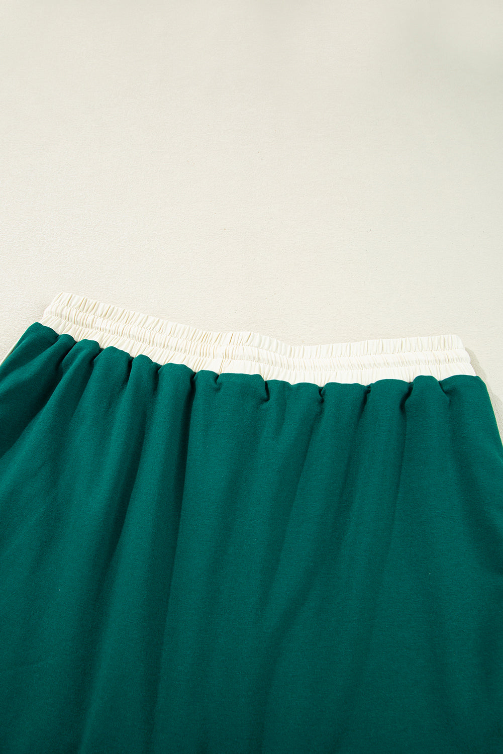 Turquoise Plus Size Contrast Trim T Shirt and Skort Two Piece Set