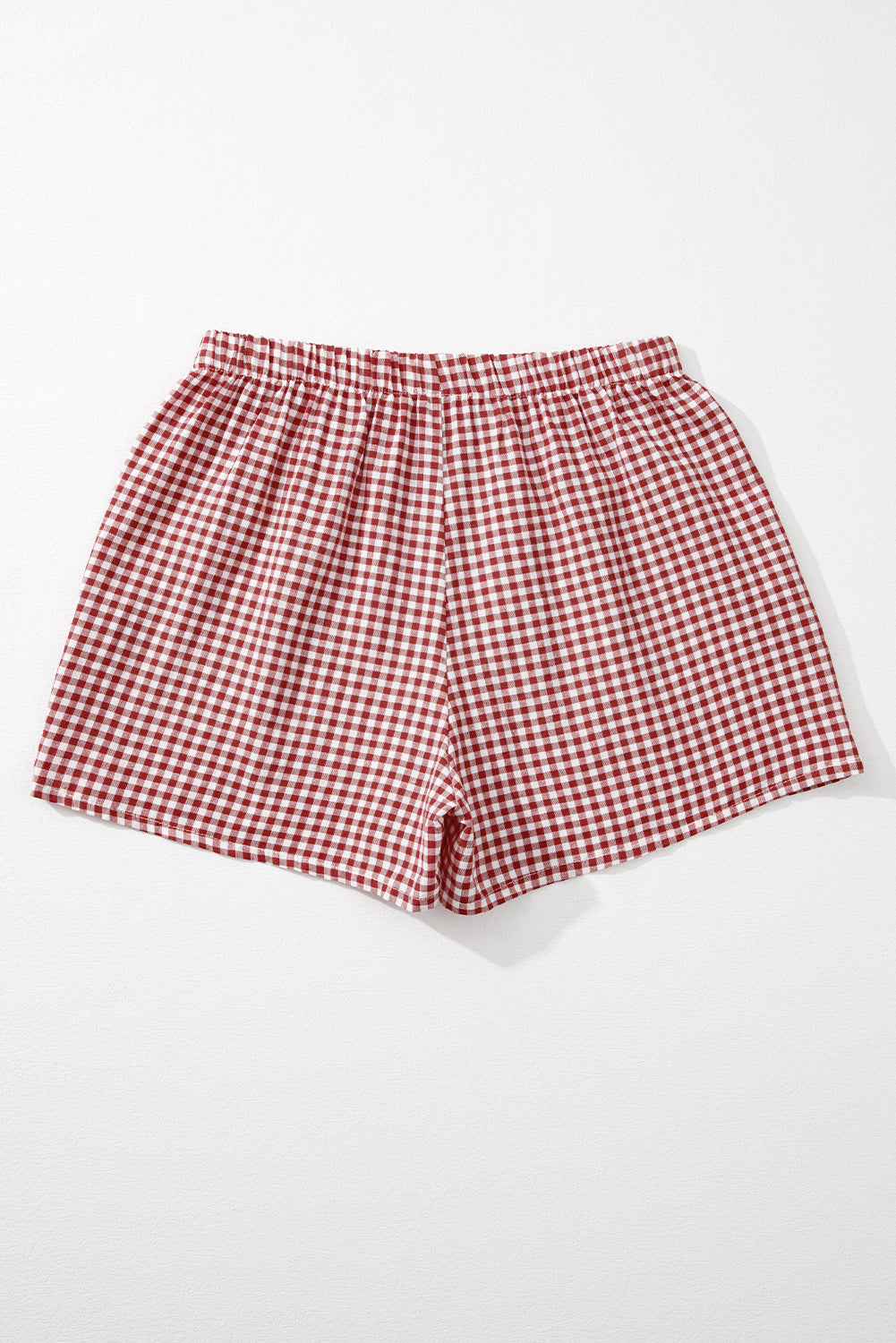 Vintage Plaid Print High Waisted Loose Wide Leg Shorts