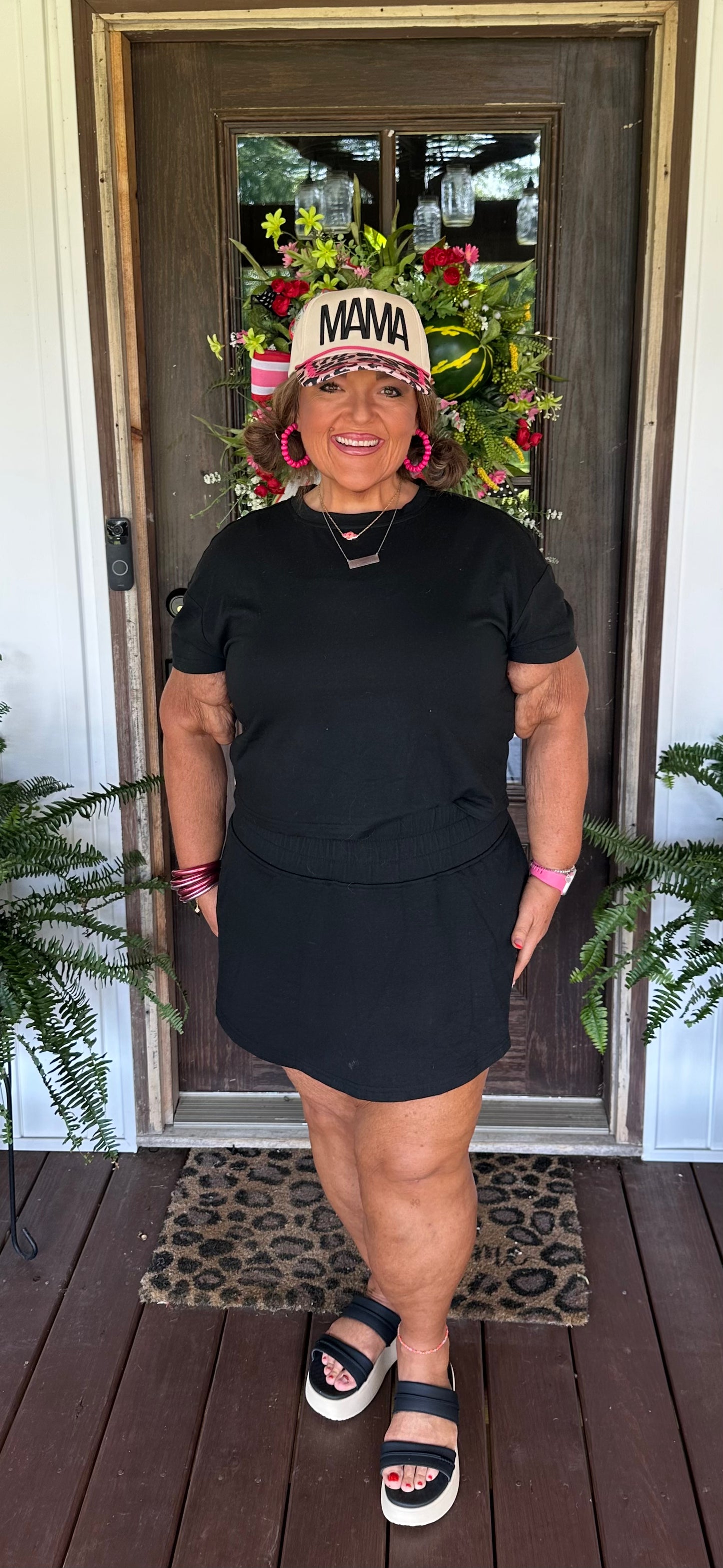 Cropped Tee and Ruffle High Waist Skort Set