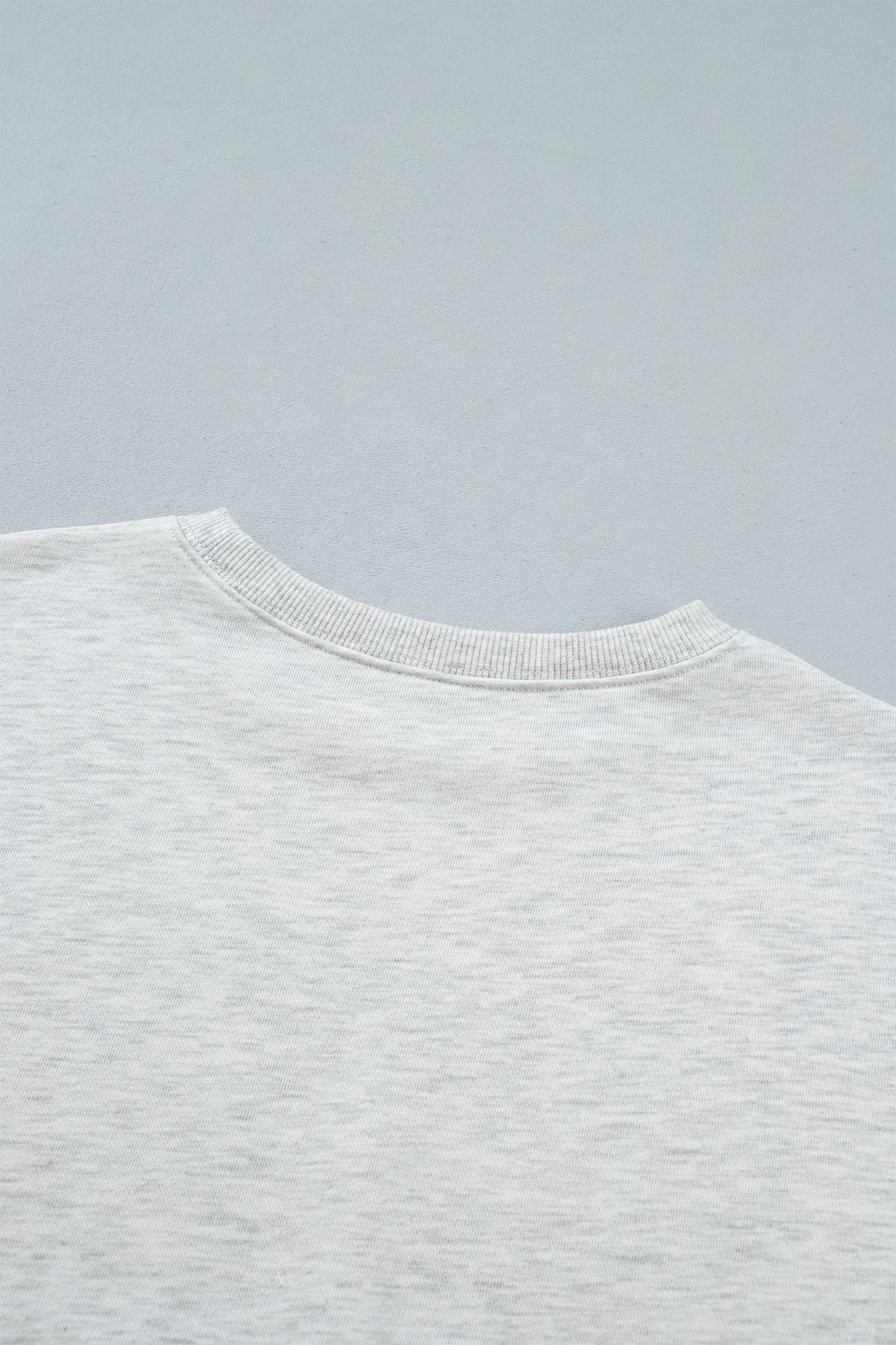 Light Grey Game Day Letter Embroidery Long Sleeve Round Neck Sweatshirt
