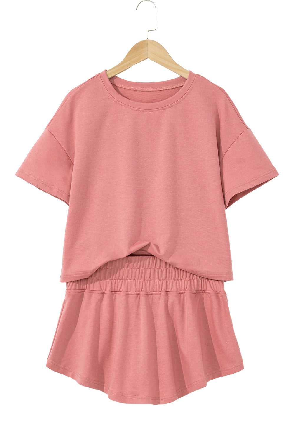 Cropped Tee and Ruffle High Waist Skort Set