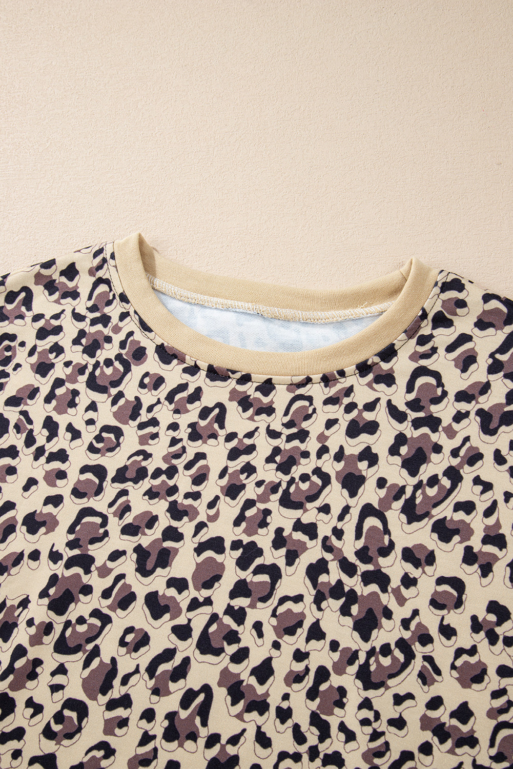 Leopard Print Crew Neck Sweatshirt