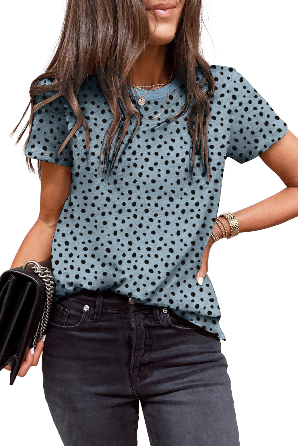 Cheetah Print Casual Crew Neck T Shirt