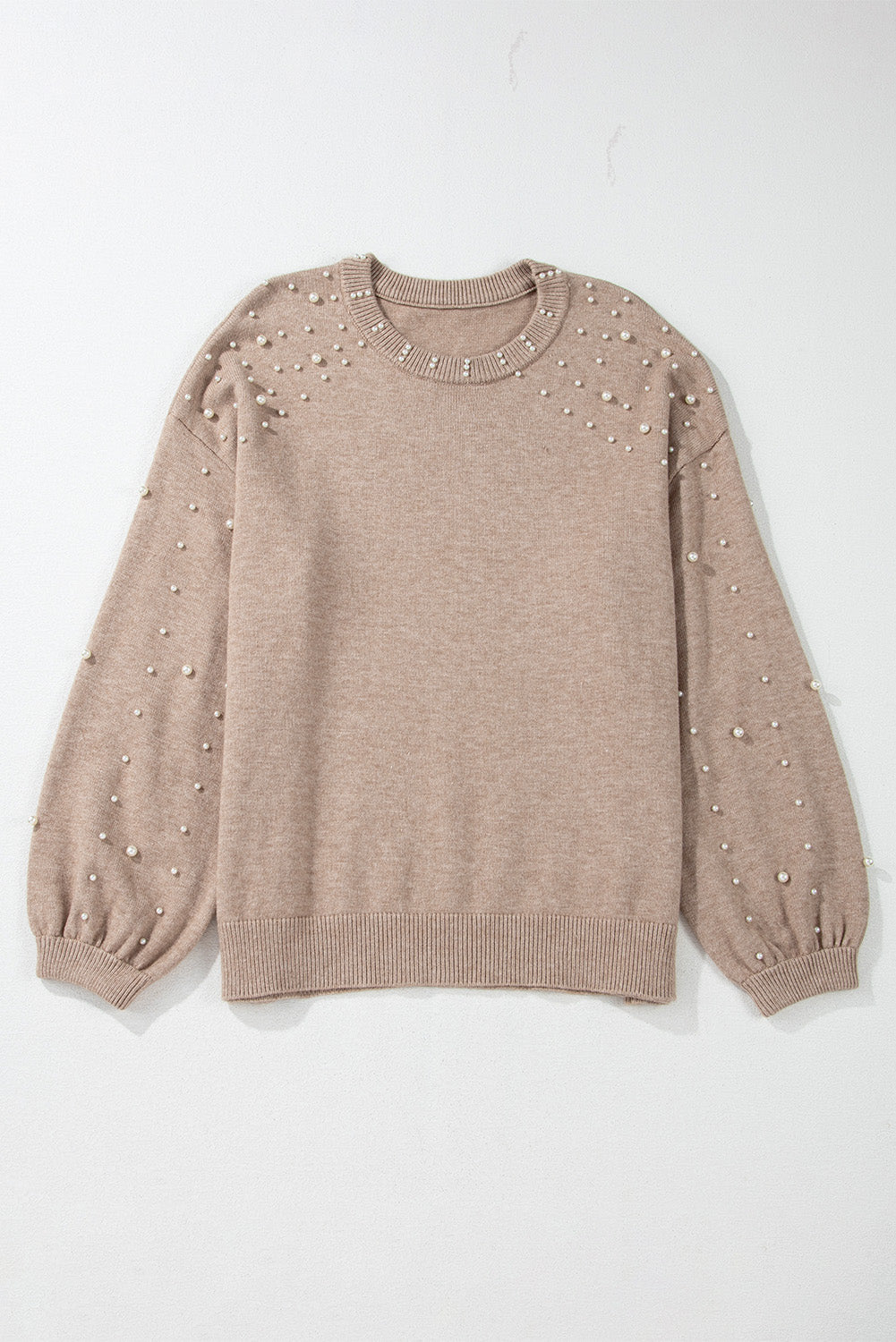 Smoke Gray Plus Size Pearl Pullover Sweater