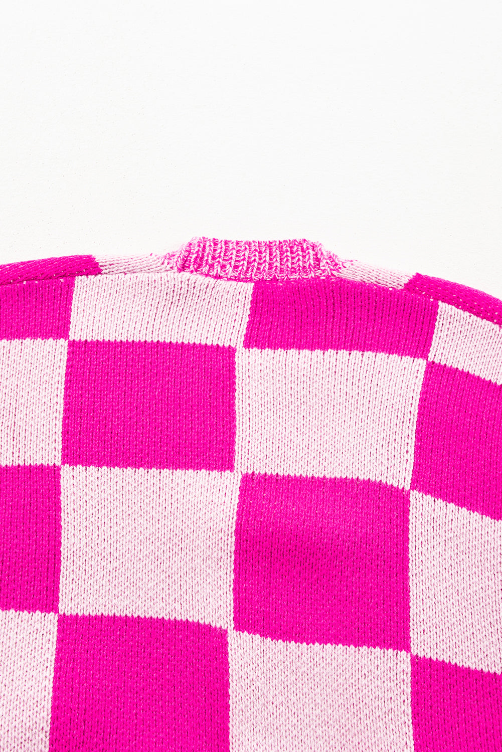 Pink Checkered Cardigan