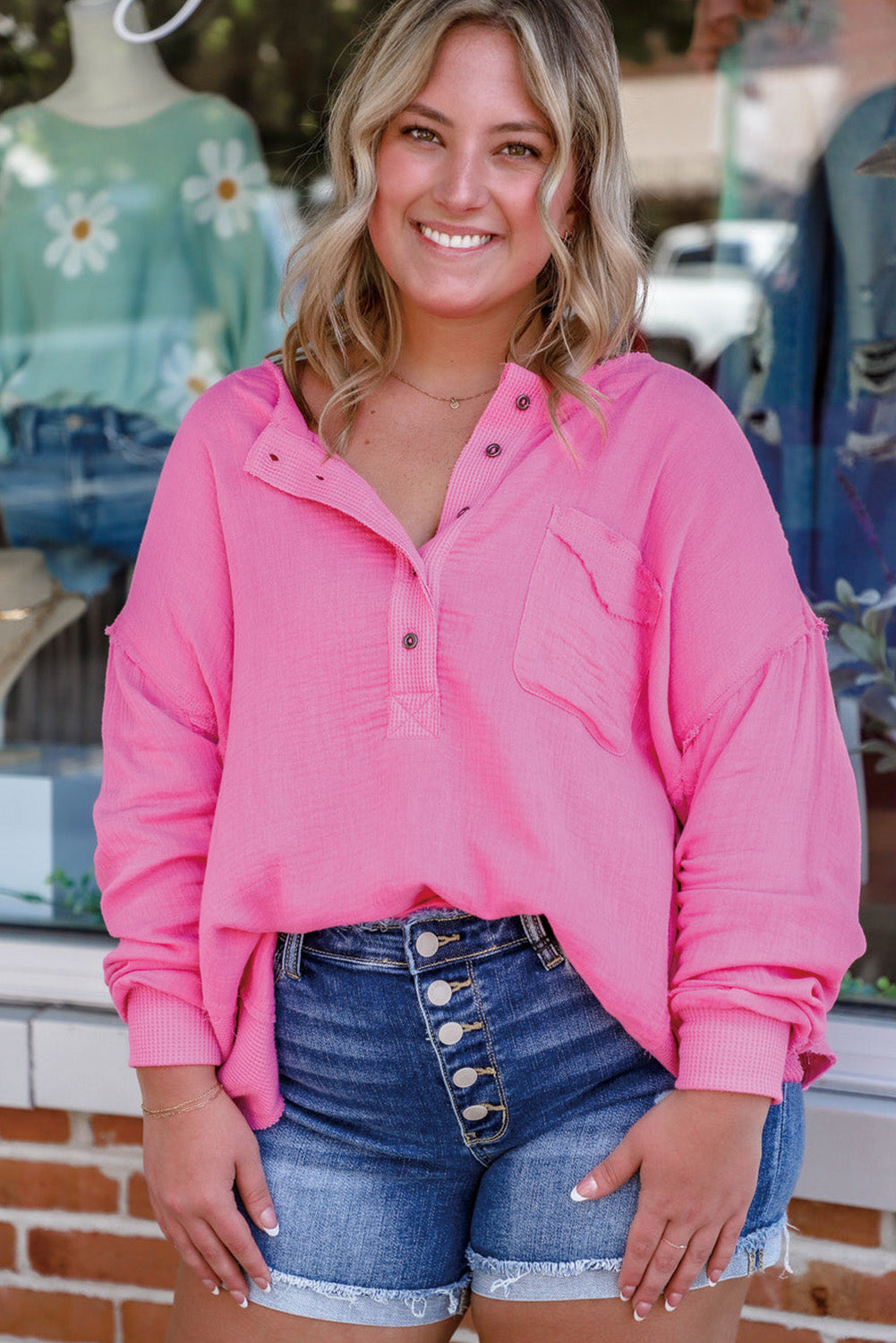 Pink Henley