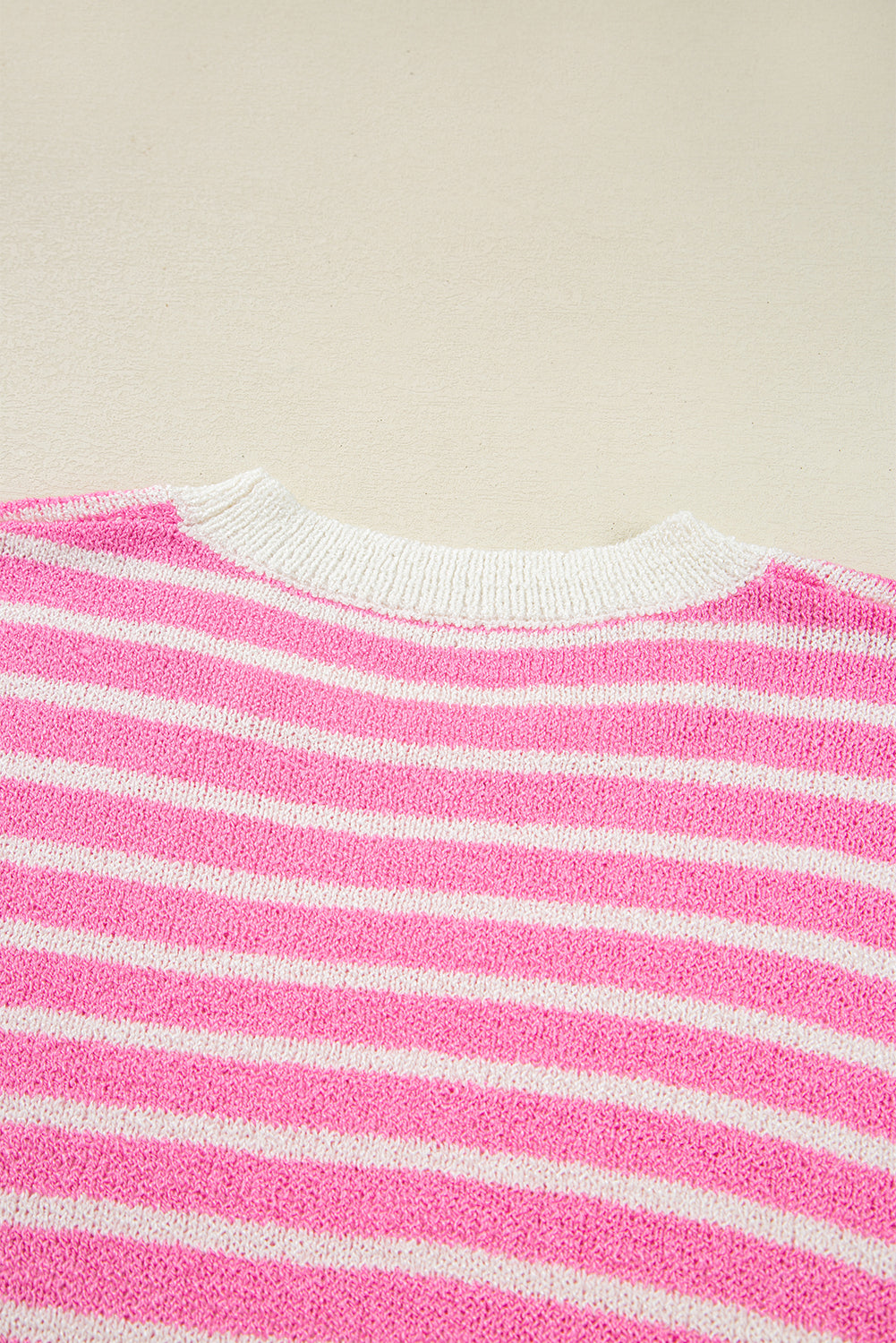 Colorblock Striped Patchwork Dolman Sleeve Slit Lightweight Sweater