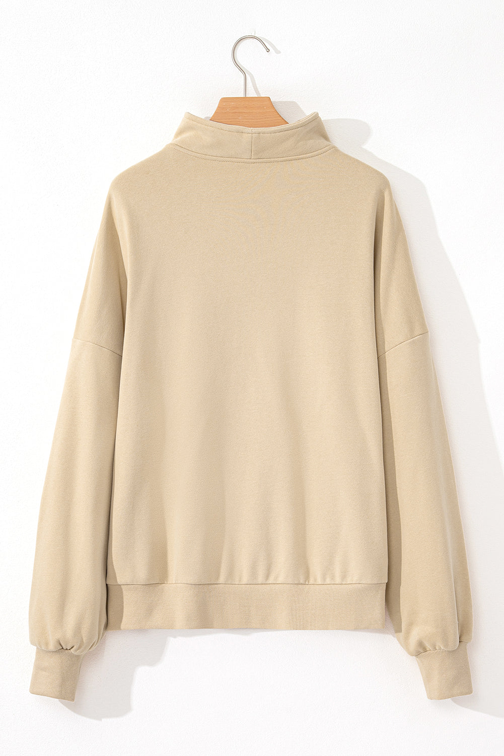 Bonbon Zip-up Stand Neck Kangaroo Pocket Sweatshirt