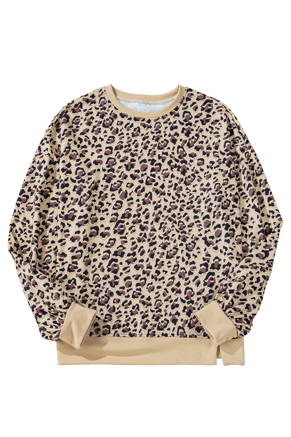 Leopard Print Crew Neck Sweatshirt