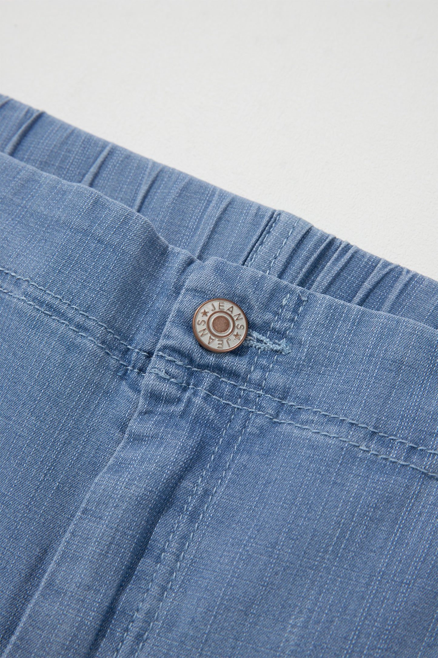 Light Blue Ruffle Hem Wide Leg Full Length Plus Size Jeans