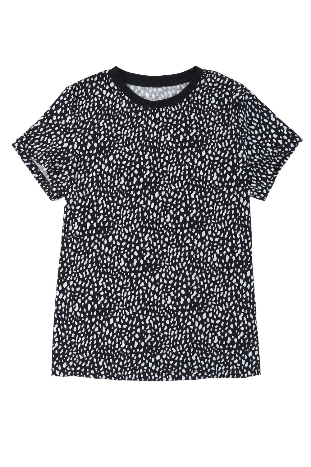 Cheetah Print Casual Crew Neck T Shirt