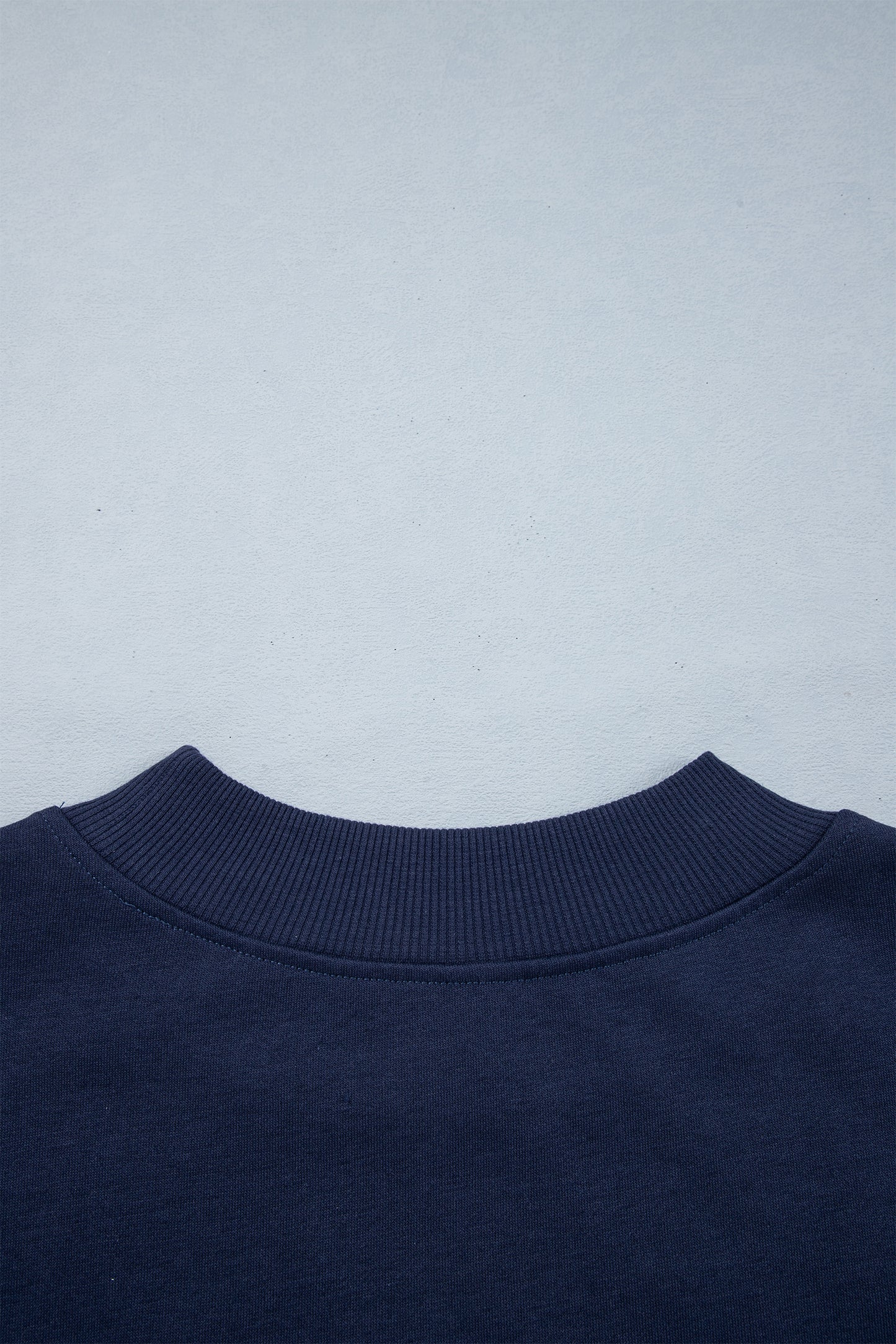 Dirty blue Embroidered Leopard Alabama High Neck Long Sleeve Tunic Sweatshirt