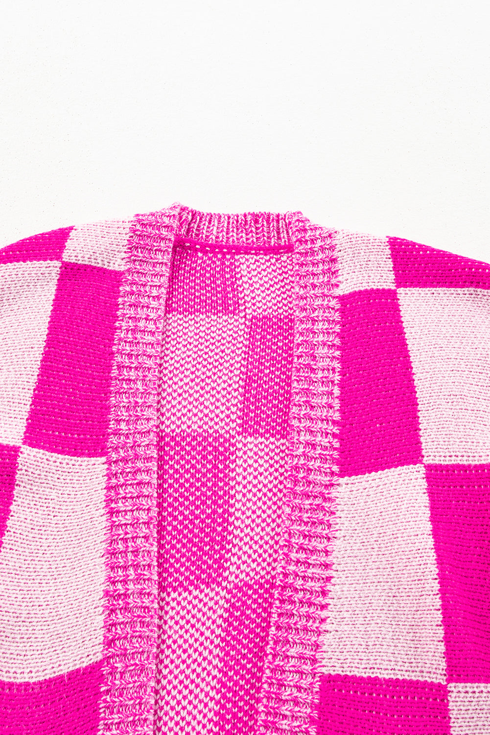 Pink Checkered Cardigan